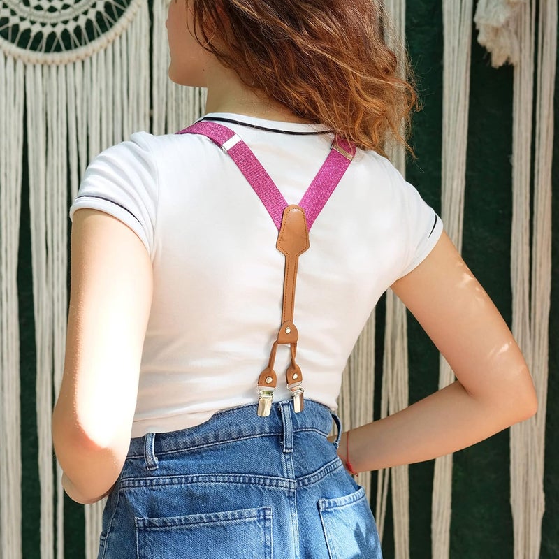 Action Ward Store Women's Suspenders - 1" Width - Y Back 4 Clip Skinny Ladies Suspenders - Image 4